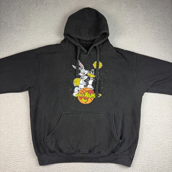Looney Tunes Space Jam Hoodie Extra Large Bugs Daffy Pullover Sweatshirt Jumper - Picture 4 of 8